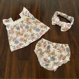 chick pea Floral Organic Cotton Baby 3-Piece Set